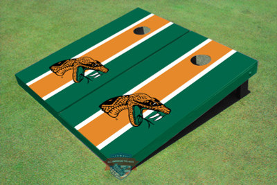Florida Agricultural & Mechanical University Orange And Green Matching Long Stripe Cornhole Boards