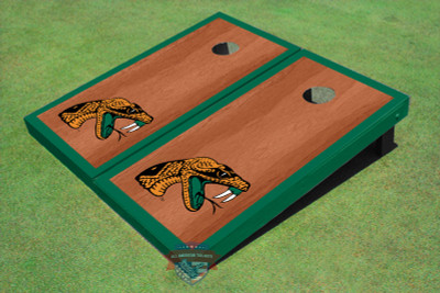 Florida Agricultural & Mechanical University Green Rosewood Matching Border Cornhole Boards