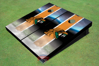 Florida Agricultural & Mechanical University Field Long Strip Matching Orange Themed Cornhole Boards