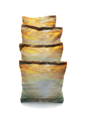 4 SunSet Beach Themed Cornhole Bags 4 SunSet Beach Themed Cornhole Bags
