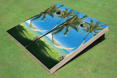Beach Hammock #3 Custom Cornhole Board Bag Toss Set Beach Hammock #3 Custom Cornhole Board Bag Toss Set