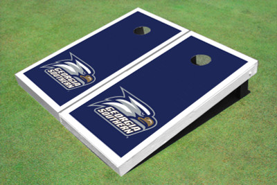 Georgia Southern University Head Logo White Matching Border Cornhole Boards