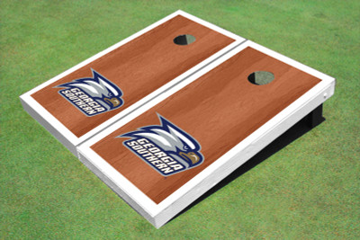 Georgia Southern University Head Logo White Rosewood Matching Borders Cornhole Boards