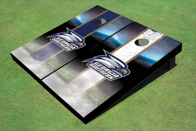 Georgia Southern University Head Logo Field Long Strip Alternating Themed Cornhole Boards