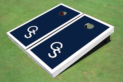 Georgia Southern University "GS" White Matching Border Custom Cornhole Board