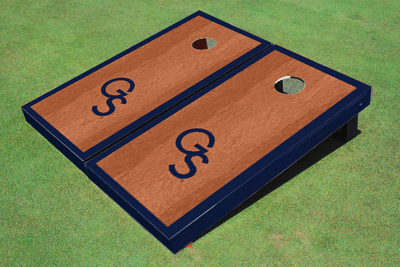 Georgia Southern University "GS" Blue Rosewood Matching Borders Custom Cornhole Board