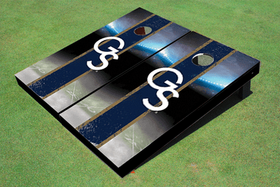 Georgia Southern University "GS" Field Long Strip Matching Blue Custom Cornhole Board