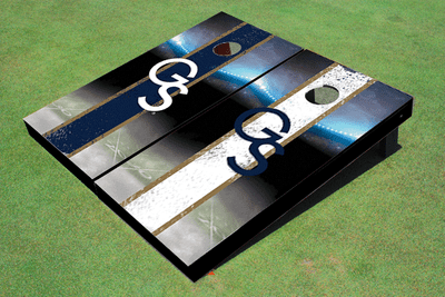 Georgia Southern University "GS" Field Long Strip Alternating Custom Cornhole Board Georgia Southern University "GS" Field Long Strip Alternating Custom Cornhole Board