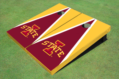 Iowa State University "I" Red And Yellow Matching Triangle Cornhole Boards