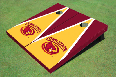 Iowa State University Cyclone Yellow And Red Matching Triangle Cornhole Boards