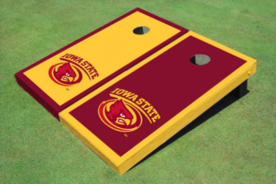 Iowa State University Cyclone Alternating Border Cornhole Boards Iowa State University Cyclone Alternating Border Cornhole Boards