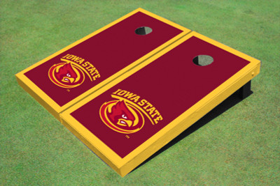 Iowa State University Cyclone Yellow Matching Border Cornhole Boards
