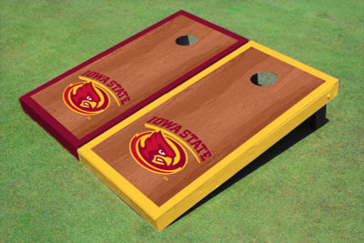 Iowa State University Cyclone Rosewood Alternating Border Cornhole Boards