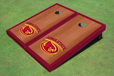 Iowa State University Cyclone Red Rosewood Matching Borders Cornhole Boards
