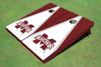 Mississippi State University "M" White And Maroon Matching Triangle Cornhole Boards