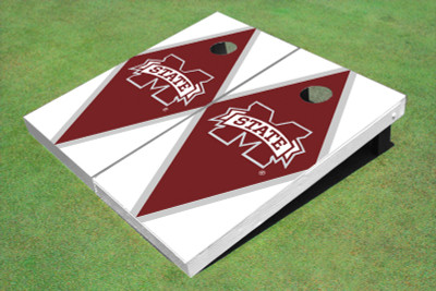 Mississippi State University "M" Maroon And White Matching Diamond Cornhole Boards