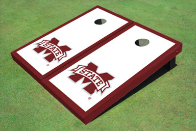 Mississippi State University "M" Maroon Matching Border Cornhole Boards