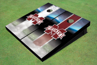 Mississippi State University "M" Field Long Strip Alternating Themed Cornhole Boards