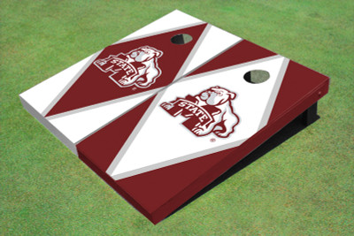 Mississippi State University Bulldog Alternating Diamond Cornhole Boards Mississippi State University Bulldog Alternating Diamond Cornhole Boards