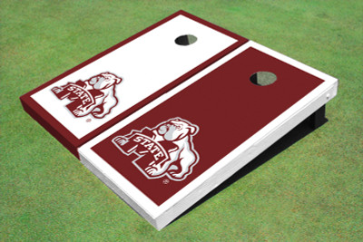 Mississippi State University Bulldog Alternating Border Cornhole Boards