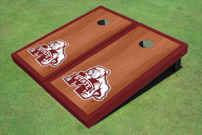 Mississippi State University Bulldog Maroon Rosewood Matching Border Borders Cornhole Boards