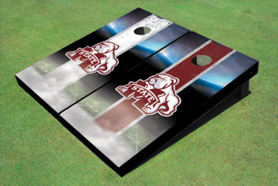 Mississippi State University Bulldog Field Long Strip Alternating Themed Cornhole Boards Mississippi State University Bulldog Field Long Strip Alternating Themed Cornhole Boards