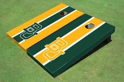 Baylor University BU Alternating Long Stripe Custom Cornhole Board