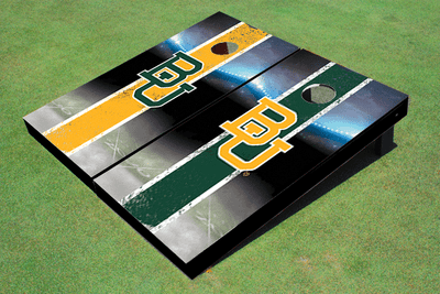 Baylor University BU Field Long Strip Alternating Custom Cornhole Board