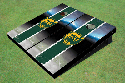Baylor University Bear Head Field Long Strip Matching Hunter Green Custom Cornhole Board