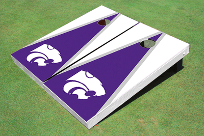 Kansas State University Wildcats Purple And White Matching Triangle Cornhole Boards Kansas State University Wildcats Purple And White Matching Triangle Cornhole Boards