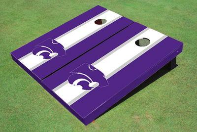 Kansas State University Wildcats White And Purple Matching Long Stripe Cornhole Boards Kansas State University Wildcats White And Purple Matching Long Stripe Cornhole Boards