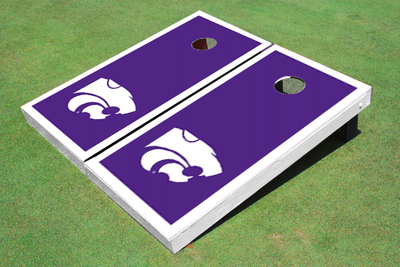 Kansas State University Wildcats White Matching Border Cornhole Boards