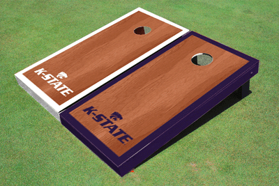 Kansas State University Wildcats Word Mark Rosewood Alternating Border Cornhole Boards Kansas State University Wildcats Word Mark Rosewood Alternating Border Cornhole Boards