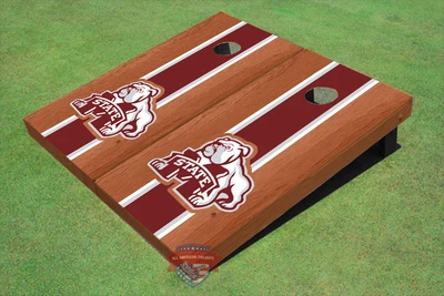 Mississippi State University Bulldog Maroon Rosewood Matching Long Strip Cornhole Boards