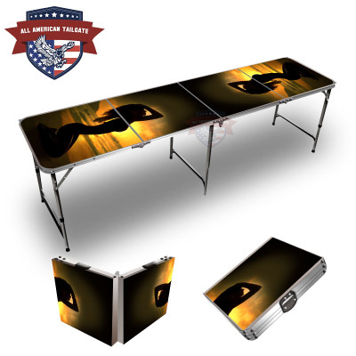 Girl Sunset Themed 8ft Tailgate Table Girl Sunset Themed 8ft Tailgate Table