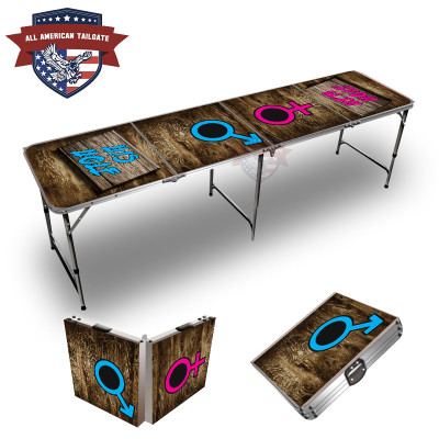 His And Her Hole Themed 8ft Tailgate Table