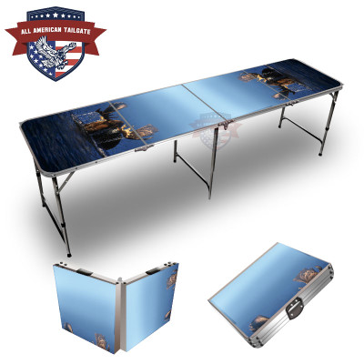 Moose In Lake Themed 8ft Tailgate Table