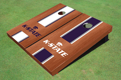 Kansas State University Wildcats Word Mark Rosewood Alternating Long Stripe Cornhole Boards Kansas State University Wildcats Word Mark Rosewood Alternating Long Stripe Cornhole Boards