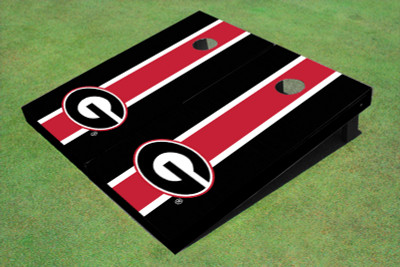 University Of Georgia "G" Red And Black Matching Long Stripe Cornhole Boards