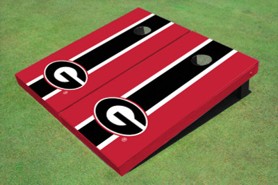 University Of Georgia "G" Black And Red Matching Long Stripe Cornhole Boards