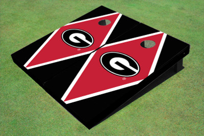 University Of Georgia "G" Red And Black Matching Diamond Cornhole Boards