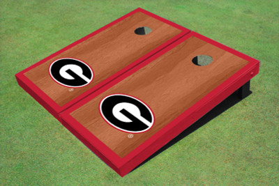 University Of Georgia "G" Red Rosewood Matching Border Borders Cornhole Boards