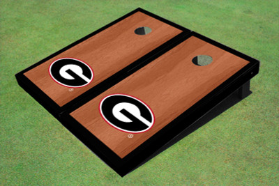 University Of Georgia "G" Black Rosewood Matching Borders Cornhole Boards