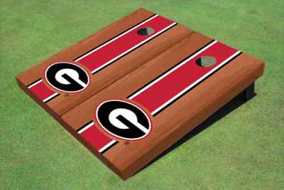 University Of Georgia "G" Red Rosewood Matching Long Strip Cornhole Boards University Of Georgia "G" Red Rosewood Matching Long Strip Cornhole Boards