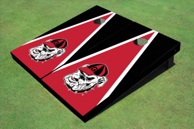 University Of Georgia "Hairy Dawg" Red And Black Matching Triangle Cornhole Boards