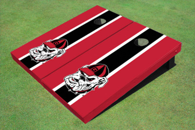 University Of Georgia "Hairy Dawg" Black And Red Matching Long Stripe Cornhole Boards