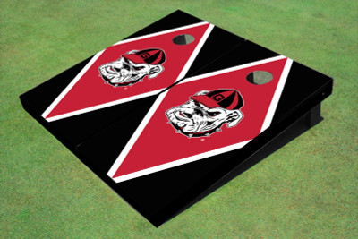 University Of Georgia "Hairy Dawg" Red And Black Matching Diamond Cornhole Boards University Of Georgia "Hairy Dawg" Red And Black Matching Diamond Cornhole Boards