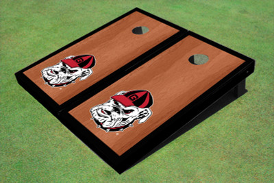 University Of Georgia "Hairy Dawg" Black Rosewood Matching Borders Cornhole Boards University Of Georgia "Hairy Dawg" Black Rosewood Matching Borders Cornhole Boards