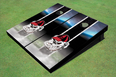 University Of Georgia "Hairy Dawg" Field Long Stripe Matching Black Themed Cornhole Boards University Of Georgia "Hairy Dawg" Field Long Stripe Matching Black Themed Cornhole Boards