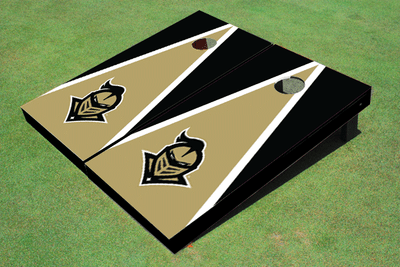 University Of Central Florida "Knightro" Gold And Black Matching Triangle Custom Cornhole Board